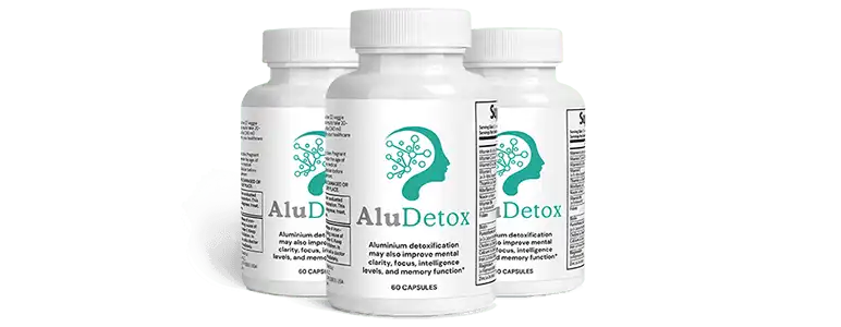 Three bottles of AluDetox aluminum detox capsules