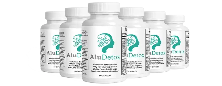 Six bottles of AluDetox aluminum detox capsules